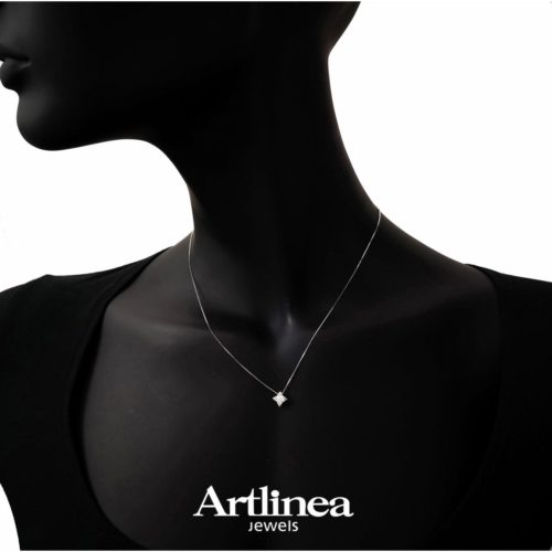Stern-Solitärhalskette mit Diamant