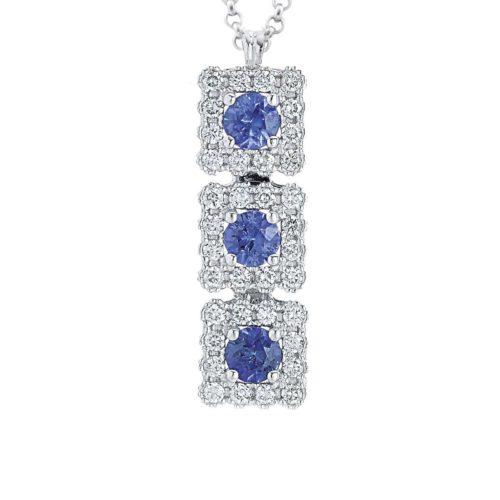 Halskette mit Diamanten und Edelsteinen