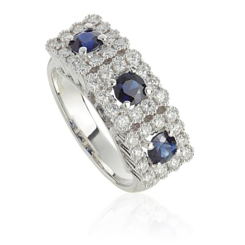 Goldring mit Diamanten und Edelsteinen