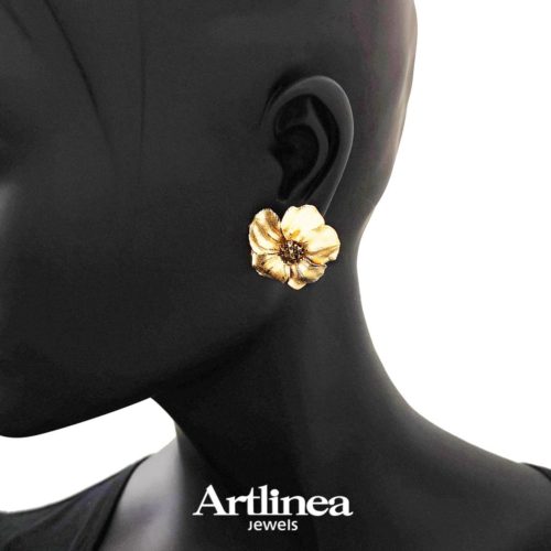 Blumenohrringe aus 18 Kt Gold