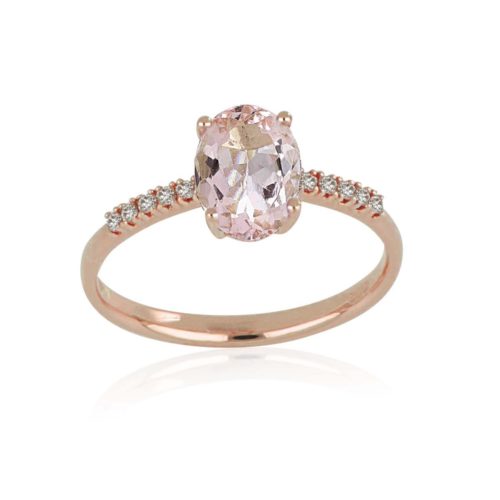 Goldring mit Diamanten und Morganit
