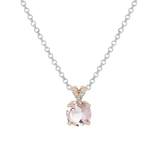 Halskette mit Diamanten und Morganit