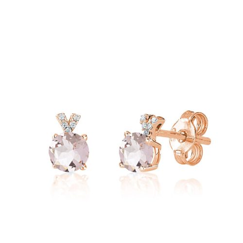 Goldohrringe mit Diamanten und Morganit