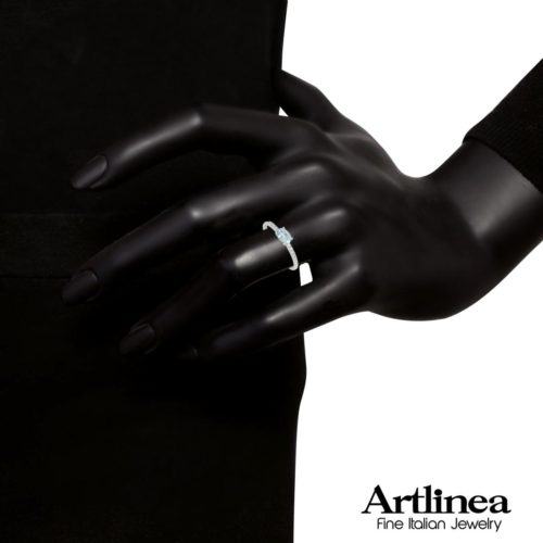 Goldring mit Diamanten und Aquamarin
