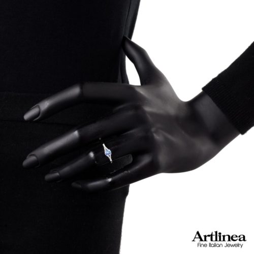 Goldring mit Diamanten und Aquamarin