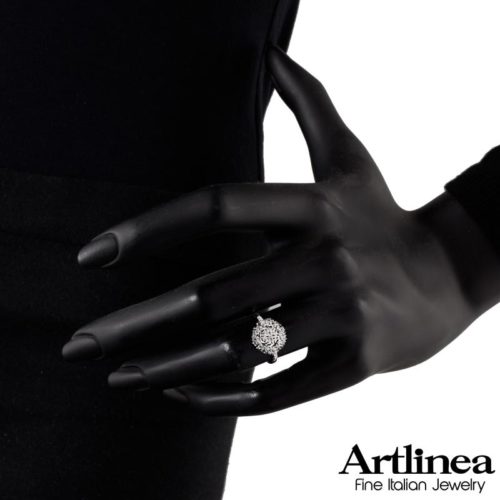Blumenring aus 18 kt Gold mit natürlichen weißen Diamanten