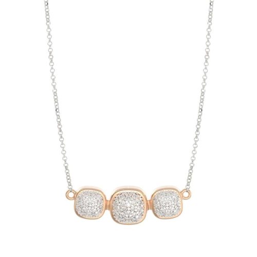 Halskette mit Anhänger aus 18 Karat Gold mit natürlichem weißem Diamantpavé