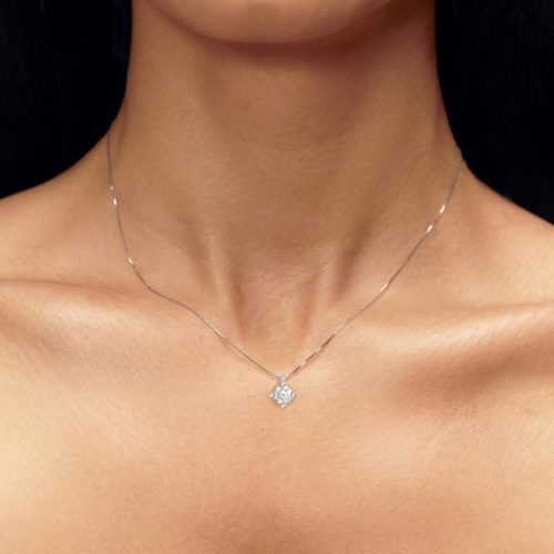 Solitär-Halskette mit Diamant