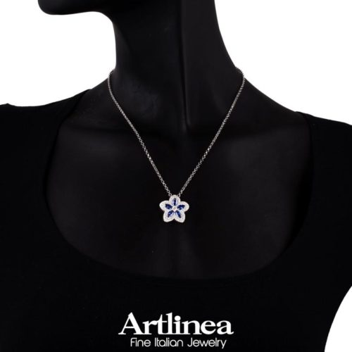 Rhodinierte 925er Silberkette mit Zirkonia