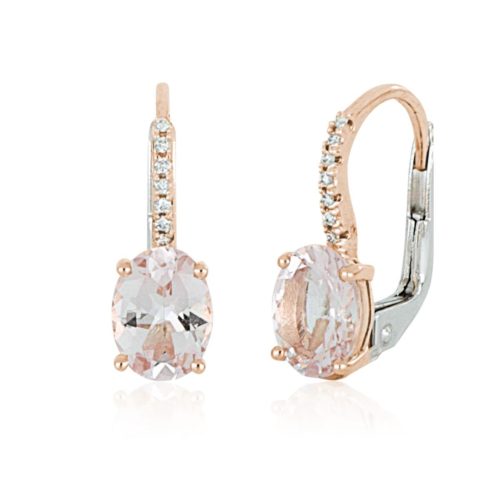Ohrringe aus 18 Kt Gold mit Morganit und Diamanten - OD465/MO-LH