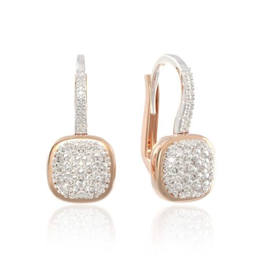 Hebelohrringe aus 18-karätigem Gold mit Pavé-Diamanten - OD595