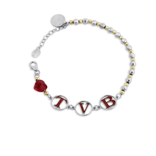 Armband aus rhodiniertem, vergoldetem 925er Silber mit Emaille- und Swarovski ™ - ZBR419-MO