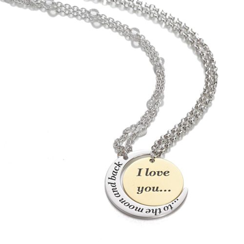 Silberhalsketten (eine rhodiniert, die andere vergoldet) - Das perfekte Geschenk zum Valentinstag - ZCL1355-MN