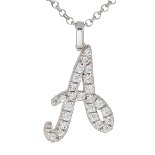 Kursivschrift Cubic Zirconia Halsketten - Alle Initialen verfügbar - ZCS7
