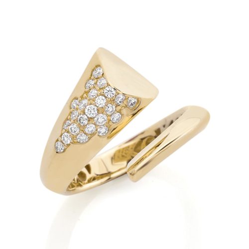 Ring aus 18 Kt Gold mit Diamant-Pavé - AD850